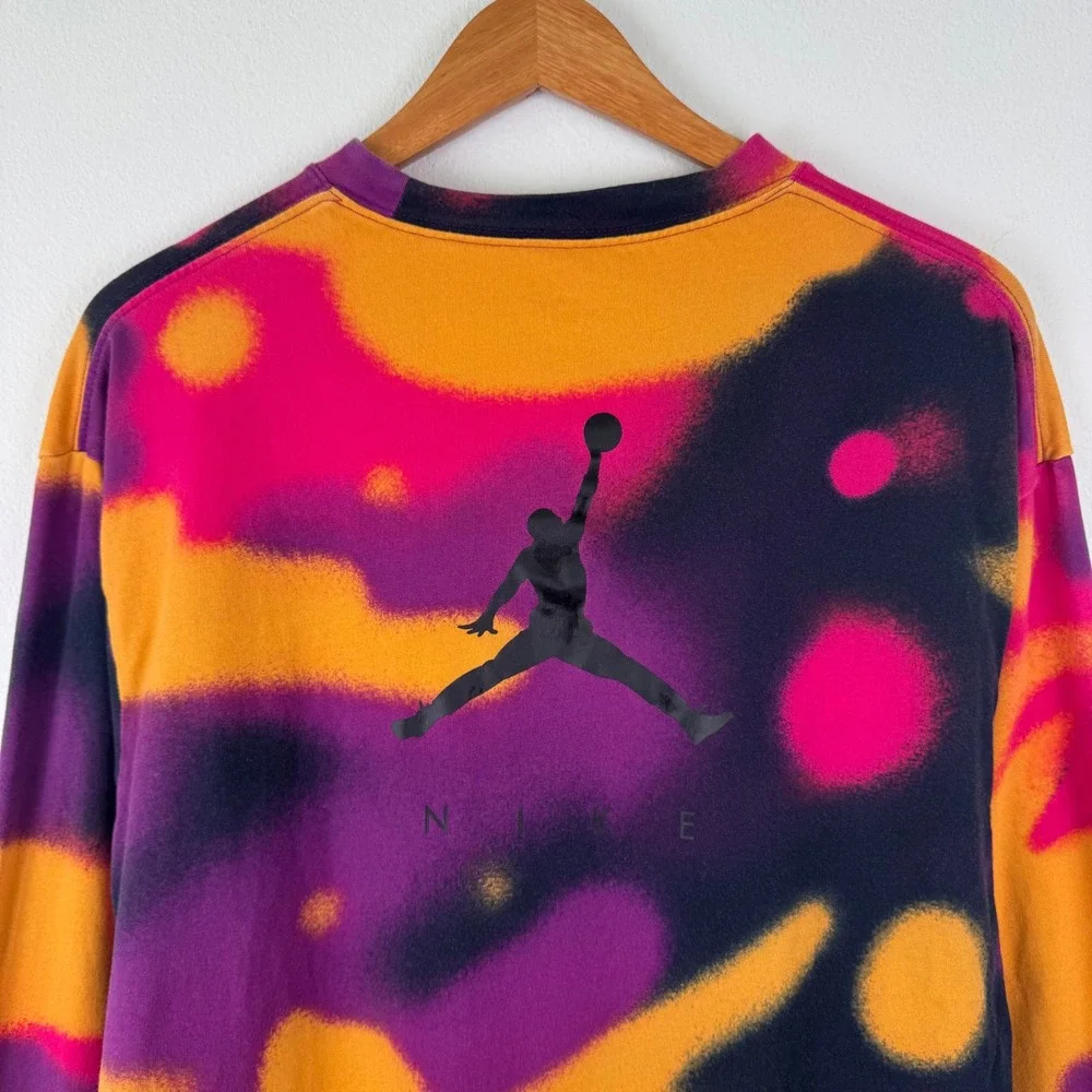 Jordan Long Sleeve Shirt Mens XL Multi Color Excellent Tie Dye Streetwear